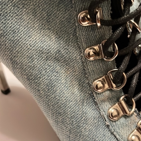 Balmain Denim Open Toe Bootie SZ 39, Same Day Ship π Spring Clean Closet Saleπ - Picture 11 of 16